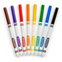 Crayola Fine Tip Classic Markers - Fine Marker Point - Assorted, Orange, Yellow, Green, Blue, Violet, Brown, Black Ink - Water Based (CYO587709) Product Image 