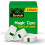 Scotch Magic Tape - 72 yd Length x 1" Width - 3" Core - Matte - Clear - For Mending, Splicing - (MMM810723PK) Product Image 