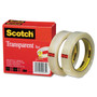 Scotch Transparent Tape - 3/4"W - 72 yd Length x 0.75" Width - 3" Core - Clear - Long Lasting (MMM6002P3472) Product Image 