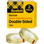 Scotch Permanent Double-Sided Tape - 1/2"W - 36 yd Length x 0.50" Width - 3" Core - Clear - Long Lasting - (MMM6652P1236) Product Image 
