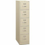 HON 310 H315 File Cabinet - 60" Height x 15" Width x 26.5" Depth - 5 - Finish: Putty Product Image 