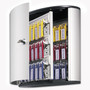 DURABLE 36 Key Brushed Aluminum Cabinet - 4.8" Width x 11" Depth x 11.9" Height - 1 x Front Open Door(s) - Security Lock - Silver (DBL195223) Product Image 