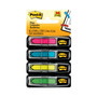 Post-it Arrow Flags - 24 x Pink, 24 x Blue, 24 x Yellow, 24 x Green - 1/2" Flag/Note Width x 1 3/4" Flag/Note Length - Arrow, Rectangle - Unruled - Pink, Green, Blue, Yellow, Aqua (MMM684ARR4) Product Image 
