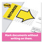 Post-it Message Flags - 100 - 1" Flag/Note Width x 1 3/4" Flag/Note Length - Arrow, Rectangle - Unruled - Notarize (MMM680NZ2) Product Image 