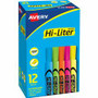 Avery Hi-Liter Desk-Style Highlighters - Chisel Marker Point - Washable - Fluorescent Yellow, Fluorescent Blue, Fluorescent Green, Fluorescent Orange, Fluorescent Pink Ink - Water Based - Plastic Tip Product Image 