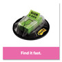 Post-it Message Flags - 200 x Bright Green - 1" Flag/Note Width x 1 3/4" Flag/Note Length - Arrow, Rectangle - Unruled - Sign & Date (MMM680HVSD) Product Image 