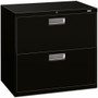 HON Brigade 600 H672 Lateral File - 28.4" Height x 30" Width x 18" Depth - 2 - Finish: Black Product Image 