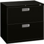 HON Brigade 600 H672 Lateral File - 28.4" Height x 30" Width x 18" Depth - 2 - Finish: Black Product Image 