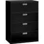 HON Brigade 600 H694 Lateral File - 53.3" Height x 42" Width x 18" Depth - 4 - Finish: Black Product Image 