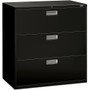 HON Brigade 600 H693 Lateral File - 40.9" Height x 42" Width x 18" Depth - 3 - Finish: Black Product Image 