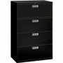 HON Brigade 600 H684 Lateral File - 53.3" Height x 36" Width x 19.3" Depth - 4 - Finish: Black Product Image 