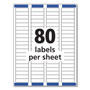 Avery Easy Peel White Address Labels w/ Sure Feed Technology, Laser Printers, 0.5 x 1.75, White, 80/Sheet, 25 Sheets/Pack (AVE5267) View Product Image