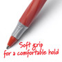 BIC Round Stic Grip Ballpoint Pen - Medium Pen Point - Red Ink - Frost Barrel (BICGSMG11RD) Product Image 