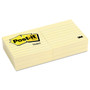 Post-it Lined Notes - 600 x Canary Yellow - 3" Flag/Note Width x 3" Flag/Note Length - Square - 100 Sheets per Pad - Ruled (MMM6306PK) Product Image 