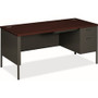 HON Metro Classic HP3265R Pedestal Desk - 29.5" Height x 66" Width x 30" Depth - 5 x Box, File Drawer(s)Right Side - Square Edge - Finish: Charcoal Product Image 