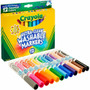 Crayola Classic Washable Markers - Broad Conical Marker Point - Washable - Assorted, Orange, Yellow, Green, Blue, Violet, Brown, Black, Gray, Flamingo Pink, Blue, ... Ink - Water Based Product Image 