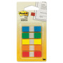 Post-it Flags in Portable Dispenser - 20 x Blue, 20 x Green, 20 x Orange, 20 x Red, 20 x Yellow - 1/2" Flag/Note Width x 1 3/4" Flag/Note Length - Rectangle - Unruled - Blue, Red, Orange, Green, Yellow, Assorted (MMM6835CF) Product Image 