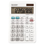 Sharp Calculators EL-330WB 10-Digit Professional Desktop Calculator - 4-Key Memory, Sign Change, Backspace Key, Auto Power Off, Double Zero - 10 Digits - LCD - 1.1" Height x 3.8" Width x 5.9" Depth - White Product Image 