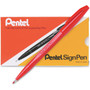 Pentel Arts Sign Pen Fine Point Color Marker, Extra-Fine Bullet Tip, Red, Dozen Product Image 