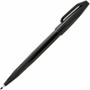 Pentel Fiber-tipped Sign Pens - Bold Pen Point - Black Ink - Water Based - Black Barrel - Fiber Tip Product Image 
