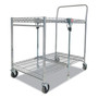 Bostitch Stowaway Utility Cart - 2 Shelf - 250 lb Load Capacity - 4 Casters - 35" Width x 37.25" Depth x 22" Height - Chrome (BOSBSACLGCR) Product Image 