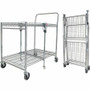 Bostitch Stowaway Utility Cart - 2 Shelf - 250 lb Load Capacity - 4 Casters - 35" Width x 37.25" Depth x 22" Height - Chrome Product Image 