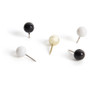U Brands Sphere Push Pins - 0.44" Shank - 0.38" Head - 0.4" Length x 0.4" Width - Black, Gold, White (UBR3084U0624) Product Image 