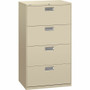 HON Brigade 600 H674 Lateral File - 53.3" Height x 30" Width x 18" Depth - 4 - Finish: Putty Product Image 