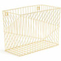 U Brands Vena Hanging File Basket - 6.80" Height x 9.50" Width x 12.40" Length - Desktop - Gold - Metal Wire Product Image 