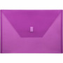 Lion 22080-PR A4 Recycled File Pocket - 8 17/64" x 11 11/16" - Poly - Purple - Weather Proof, Hook & Loop Closure - 20% Recycled Product Image 