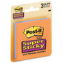 Post-it Super Sticky Notes - Supernova Neons Color Collection - 135 - 3" Flag/Note Width x 3" Flag/Note Length - Square - 45 Sheets per Pad (MMM3321SSAN) Product Image 