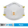 3M Particulate Respirator N95 - Particulate Protection - White - Exhalation Valve, Adjustable Nose Clip, Braided Headband Product Image 