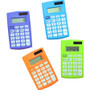 Charles Leonard 8-digit Hand Held Calculator - Dual Power, Non-slip Rubber Key - 8 Digits - Battery Powered - Assorted (LEO39100ST) Product Image 