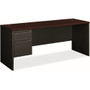 HON 38000 Series Credenza - 2-Drawer - 29.5" Height x 72" Width x 24" Depth - 2 - Single Pedestal on Left Side - Radius Edge Product Image 