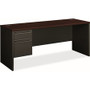 HON 38000 Series Credenza - 2-Drawer - 29.5" Height x 72" Width x 24" Depth - 2 - Single Pedestal on Left Side - Radius Edge Product Image 