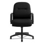HON Pillow-Soft Mid-Back Chair | Center-Tilt | Fixed Arms | Black Fabric - Black Seat Color - (HON2092CU10T) Product Image 