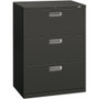 HON Brigade 600 H673 Lateral File - 40.9" Height x 30" Width x 18" Depth - 3 - Finish: Charcoal Product Image 