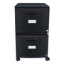 Storex Two-Drawer Mobile Filing Cabinet, 2 Legal/Letter-Size File Drawers, Black, 14.75" x 18.25" x 26" Product Image 