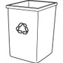 Rubbermaid Commercial Untouchable Square Recycling Container - 35 gal Capacity - (RCP395873BLU) Product Image 