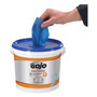 GOJO FAST TOWELS Hand Cleaning Towels, 9 x 10, Fresh Citrus, Blue, 225/Bucket, 2 Buckets/Carton (GOJ629902CT) View Product Image