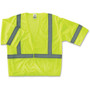 Ergodyne Class 3 Lime Economy Vest - 2-Xtra Large/3-Xtra Large - Lime - Reflective, Machine Washable, Lightweight, Pocket, Hook & Loop Closure Product Image 