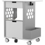Focal Rolling Storage Cart - 2 Drawer - 5 Casters - Steel, Metal, Melamine - 28" Width x 20" Depth x 33.50" Height - Silver Frame Product Image 