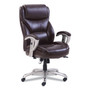 SertaPedic Emerson Big and Tall Task Chair, Supports Up to 400 lb, 19.5" to 22.5" Seat Height, Brown Seat/Back, Silver Base Product Image 
