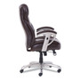 SertaPedic Emerson Big and Tall Task Chair, Supports Up to 400 lb, 19.5" to 22.5" Seat Height, Brown Seat/Back, Silver Base Product Image 