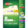 Avery TrueBlock File Folder Labels - 2/3" Width x 3 7/16" Length - Permanent Adhesive - Rectangle - Inkjet, Laser - Matte - (AVE5366) Product Image 