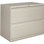HON Brigade 800 H882 Lateral File - 28.4" Height x 36" Width x 19.3" Depth - 2 - Finish: Light Gray Product Image 