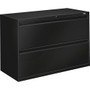 HON 800 Series Full-Pull Locking Lateral File - 2-Drawer - 42" Width x 19.3" Depth x 28.4" Height - 2 x Drawer(s) - Lateral - Black Product Image 
