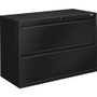 HON 800 Series Full-Pull Locking Lateral File - 2-Drawer - 42" Width x 19.3" Depth x 28.4" Height - 2 x Drawer(s) - Lateral - Black Product Image 