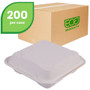 Eco-Products Hinged Clamshell Containers - Storing - Disposable - Microwave Safe - White - Sugarcane Body Product Image 