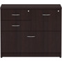 Lorell Essentials Series Box/Box/File Lateral File - 29.5" Height x 35.5" Width x 22" Depth Lateral File, x 1" Thickness Side Panel - 4 x File, Box Drawer(s) - Finish: Espresso Laminate Product Image 